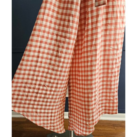 Plaid Wide Leg Cropped Jumpsuit sz Small New - Picture 4 of 5